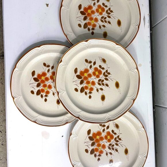 Vintage Japanese stoneware dinner plates